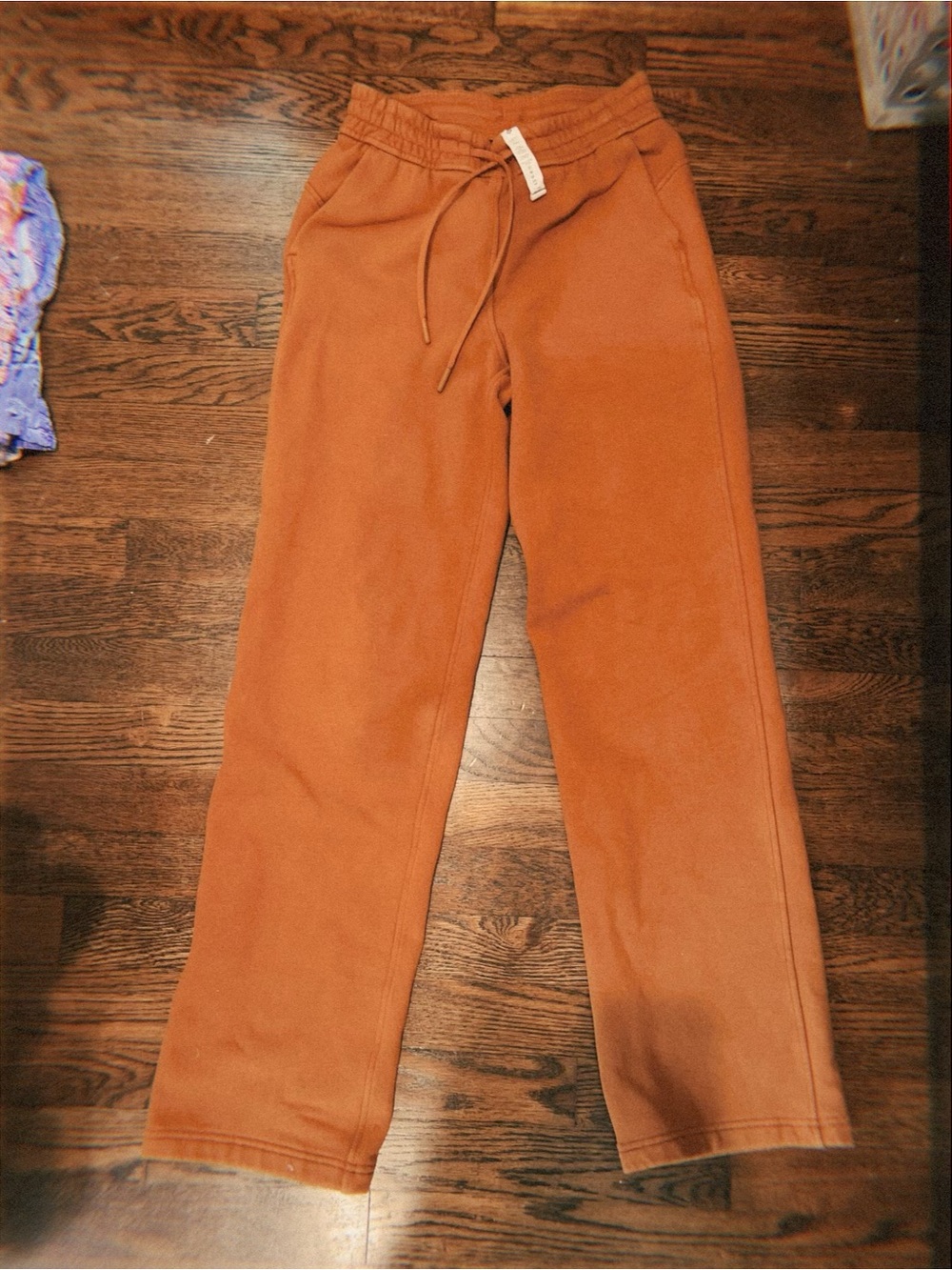 lululemon athletica rust orange drawstring joggers